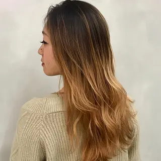 ロング カラー ブリーチ&髪質改善 TAIGAのヘアスタイル