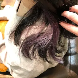 セミロング カラー ヘアアレンジ なつき/艶ピンク/ girly hairのヘアスタイル