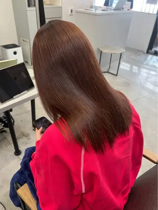 ロング パーマ 🍒モテ暖色カラー × うる艶✧ ゆなのヘアスタイル