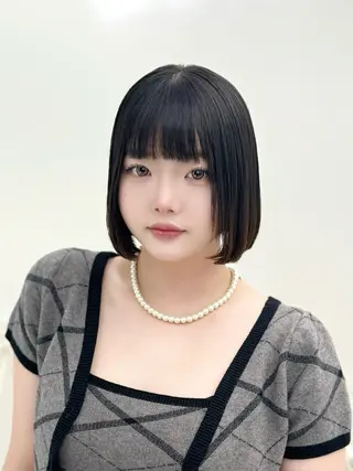 ミディアム カラー ヘアアレンジ 縮毛矯正🤍 盛れるボブ/ひかりのヘアスタイル