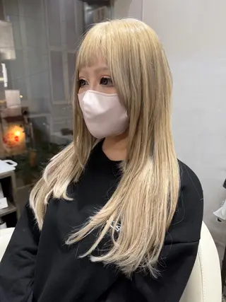 ロング ヘアアレンジ makoto 池袋 Roji ブリーチのヘアスタイル