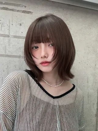 ショート カラー パーマ 縮毛矯正 / 透明感カラー首藤大翔のヘアスタイル