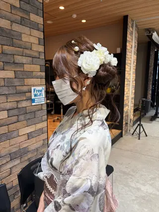 ロング ヘアアレンジ ヘアセット/レイヤー 赤み消し/はるかのヘアスタイル