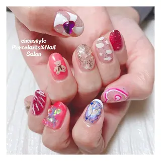 ミディアム ネイル 🐾enen style 🐾のネイルデザイン