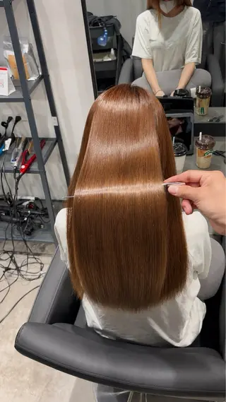 ロング ボブ特化 ×縮毛矯正きりのヘアスタイル