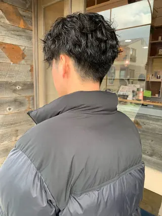 ショート パーマ メンズ カワサキ マホのヘアスタイル