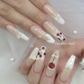 ロング カラー HANA 長さだしのネイルデザイン