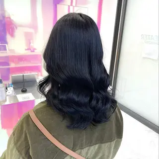 セミロング カラー パーマ ヘアアレンジ 透明感ブリーチカラー 🌈TOMOHIROのヘアスタイル