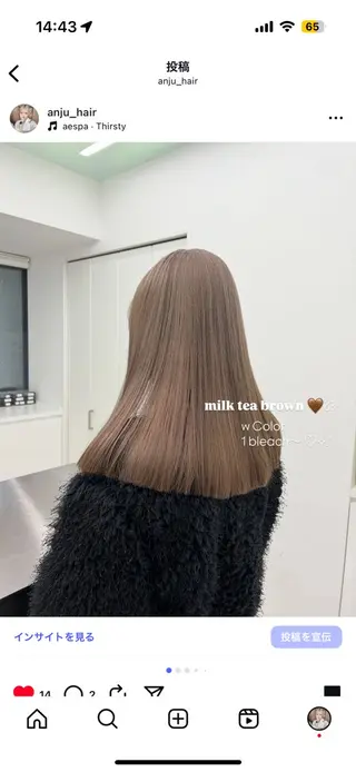 カラー 透明感カラー🎀艶髪 Anju/渋谷🎀のヘアスタイル