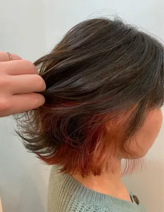 ショート カラー 🍑艶髪✖️暖色系 ✨momoka🍑のヘアスタイル
