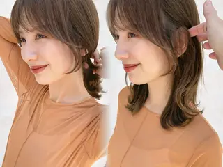 ミディアム 結べるレイヤーボブ くびれLady表参道のヘアスタイル