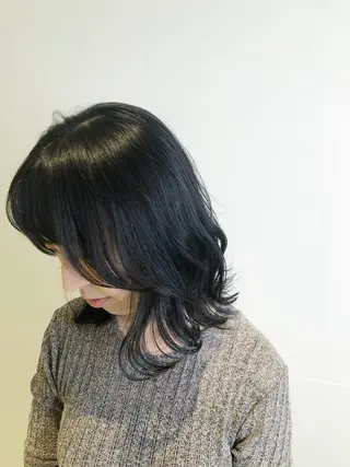 ミディアム カラー 髪質改善/顔まわり 石原のヘアスタイル