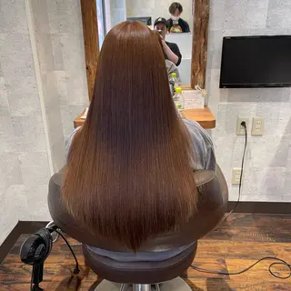 ロング 縮毛髪質改善カケル 透明感カラー✨のヘアスタイル