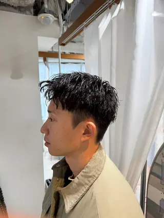ショート パーマ メンズ メンズパーマ特化/波 巻きツイスパ 長町至のヘアスタイル