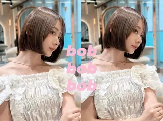 ショート ボブ ミニボブ 透明感カラー颯空🎀のヘアスタイル