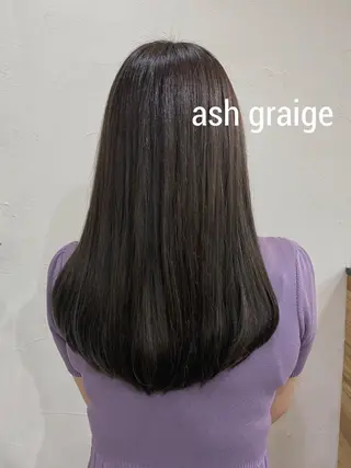 ロング カラー ヘアアレンジ 暗髪カラー🫐 おくだりんかのヘアスタイル