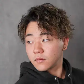 ショート カラー パーマ ヘアアレンジ メンズ キッズ メンズカット/パーマ 山崎航平💈のヘアスタイル