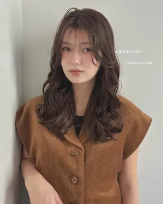 ロング パーマ 骨格診断カット.𖥔 ボブ/レイヤー/碧夢のヘアスタイル