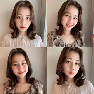 ミディアム カラー 透明感カラー✂︎ /縮毛矯正/YUKAのヘアスタイル