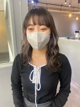 ミディアム カラー きよはらちさき🍑 柔らかカラー🌱🫧のヘアスタイル