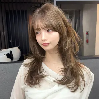 セミロング 新宿/レイヤーカット 髪質改善/小顔見せのヘアスタイル