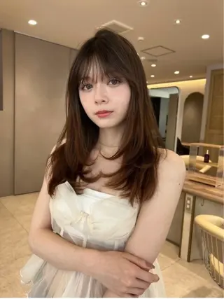 セミロング 中島愛佳🐥⸒⸒ 縮毛矯正/艶髪カラーのヘアスタイル