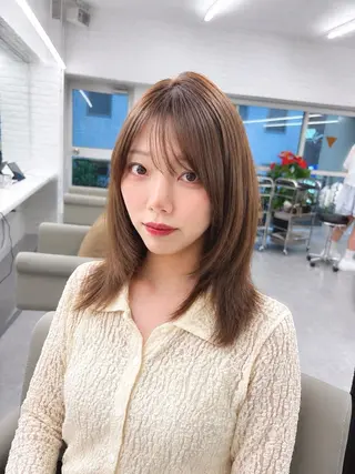 セミロング カラー ヘアアレンジ ✨綺麗が続くカット ✨/星野六三四のヘアスタイル