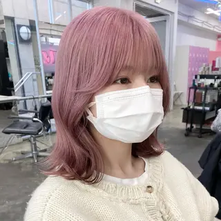セミロング カラー ヘアアレンジ 💗💗韓国レイヤー yu-ki💗💗のヘアスタイル