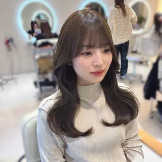 セミロング カラー 韓国風×髪質改善 ゆりのヘアスタイル