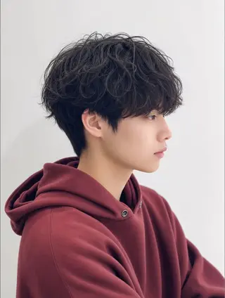 ミディアム パーマ メンズ キマるメンズパーマ クメユウキのヘアスタイル