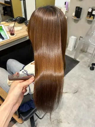 ロング パーマ hub hair レイヤー/透明感のヘアスタイル