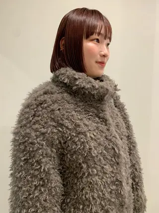 ミディアム カラー 落合希 Olivebeigeのヘアスタイル