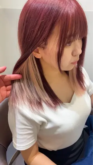 ミディアム カラー ヘアアレンジ 🫧髪質改善/透明感 レイヤー/サスケ🫧のヘアスタイル
