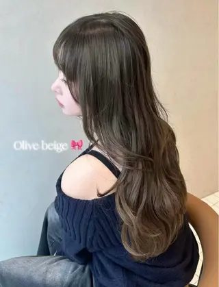 ロング カラー ヘアアレンジ メンズ ‎透明感×艶髪 ‎🫒maki🎀のヘアスタイル