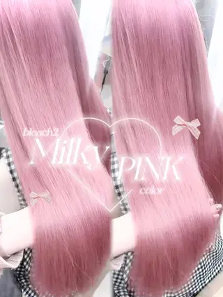 ロング Rea♡池袋/ピンク /チョコレートカラーのヘアスタイル