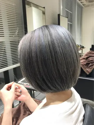 ミディアム カラー ボブ/ショート得意 安西駿一　【銀座】のヘアスタイル