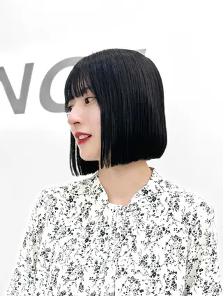 ショート カラー ヘアアレンジ 縮毛矯正🤍 盛れるボブ/ひかりのヘアスタイル