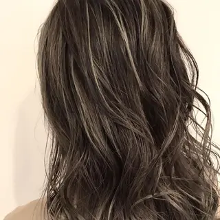 ミディアム カラー 髪質改善カラー韓国風 レイヤーtudaのヘアスタイル