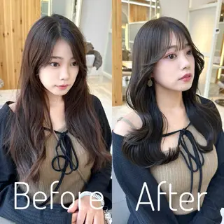 ミディアム カラー 🇰🇷韓国風くびれ ヘア🇰🇷中村優大のヘアスタイル