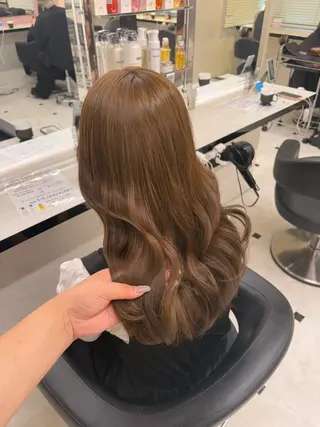 ロング カラー 透明感ベージュカラー 🪞上野🪞AIのヘアスタイル