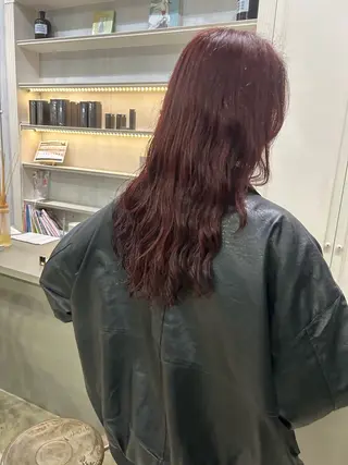 ロング 髪質改善×ハイトーン レイヤー天神美容室のヘアスタイル