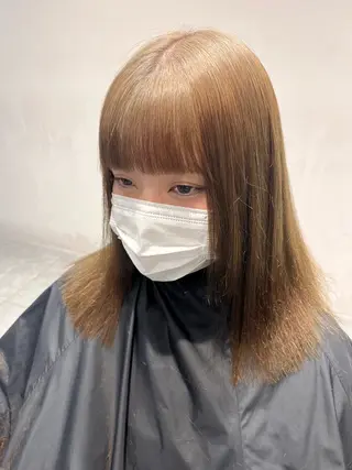 ミディアム カラー ブリーチ/縮毛矯正 ❤️‍🔥シンノスケのヘアスタイル