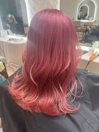 ミディアム カラー 河添 麗菜のヘアスタイル