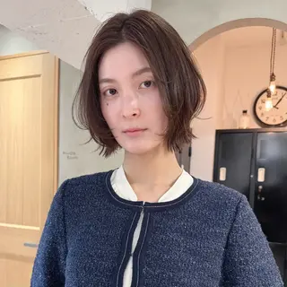ミディアム カラー ボブ/縮毛矯正 🌟梅田盛一🌟のヘアスタイル