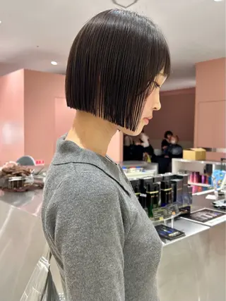 ショート カラー 👔ボブ﹨髪質改善 ストレート🩳ももかのヘアスタイル