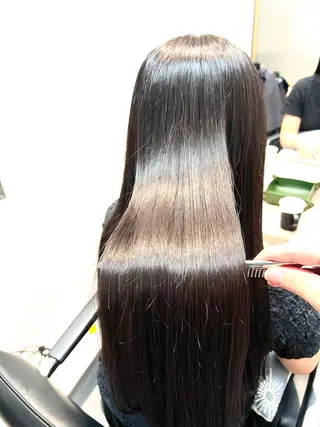 セミロング カラー パーマ 縮毛矯正/ レイヤー/ミディアムのヘアスタイル