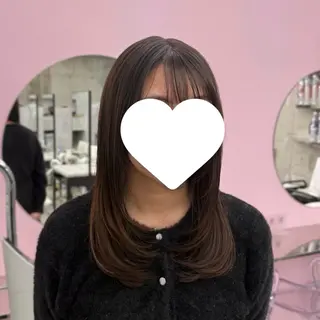 ミディアム 髪質改善×ブリーチ なしカラー/桃愛のヘアスタイル