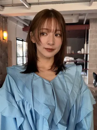 ミディアム カラー 九後 志帆海のヘアスタイル