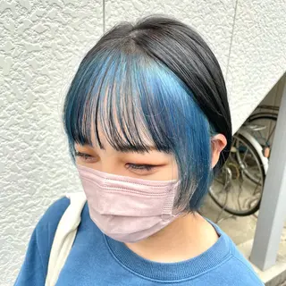 ショート カラー インナーカラー 推し ブリーチ 髪質改善のヘアスタイル