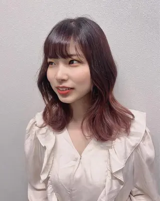 ミディアム イノクチ マコト髪質改善カラーのヘアスタイル